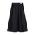 Polished Cotton Gathered Skirt- Black