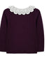 Esprit Romantique Sweater w/ Collar - Aubergine