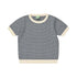 Bi Color Knit Top - Ecru/Dark Navy