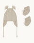Benny Cable Knit Hat and Booties Set - Oat Brown