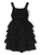 Tulle Dot Dress w/ Ruffle - Black