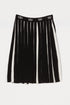 Pleated Knit Skirt - Black/Off White