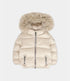 Baby Puffer Parka W Faux Fur Hood - cream