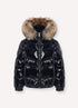 Shiny Puffer Parka with Fur