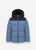 Hoodie Quilted Jacket W Contrast - Navy Blue