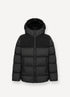 Puffer Parka with Cord Trim - Black