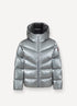 Metallic Puffer Parka with Hood