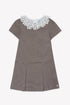 Houndstooth Dress with Lace Collar