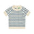 Baby Waffle Knit Top - Ecru/Washed Indigo