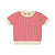 Baby Knit Top- Ecru/Ruby Red