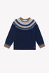 Fair Isle Knit Sweater - Navy