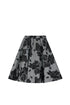 Black Flowers Neoprene Skirt