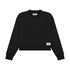 Cropped Jersey Sweatshirt- Black