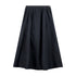 Taffata Gathered Maxi Skirt- Black