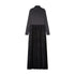 Jersey Top and Velour Bottom Maxi- Black