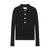 Ribbed Polo Sweater- Black
