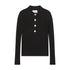 Ribbed Polo Sweater- Black