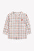 Baby Plaid Mandarin Shirt- Ocre