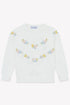 Knit Crewneck Sweater with Floral Embroidery