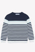 Marine Stripe Knit Sweater - Blue