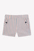 Striped Coton Short- Spicy Orange