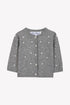 Knit Cardigan with Pearl Motif - Grey