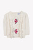 Knit Sweater with Floral Embroidery