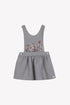 Pinafore Wool Dress with Floral Motif