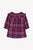 Plaid Dress With Smock Design - Plum