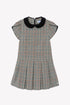 Plaid Dress with Velvet Collar