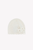 Knit Hat Floral Motif - Ecru