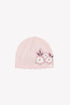 Knit Hat With Floral Motif