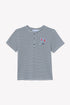 Navy Striped Henley Tshirt
