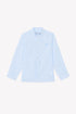 Striped linen Mandarin Collar Shirt - Blue