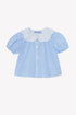 Stripe Perforated Shirt with Collar