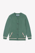 Cardigan with Contrast Trim - Khaki