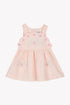 Linen Sundress with Embroidered Flower - Peach