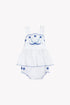 Embroidered Blue Flower 2Pce Ensemble