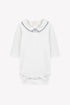 Bodysuit with Topstitching at Collar- Navy