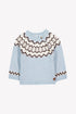 Baby Faire Isle Knit Sweater- Light Blue