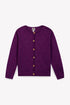 Lilou Heart Print Cardigan - Purple Rain