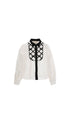 Crepe Dress Shirt with Black Bows