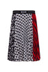 Logo Print Pleated Skirt