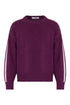Knit Sweater with Stripe - Merlot