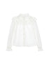 L/S Blouse W Ruffles - White