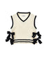 Knit Vest With Bows On Side - Ivory