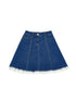 Philosophy Kids Denim Skirt with Eyelet Lace Hem