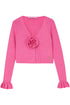 Cardigan With Rose - Pink