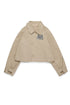 Rhinestones Branded Jacket- Beige