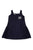 Gabardine dress branded with Rhinestones logo - Blue/Navy